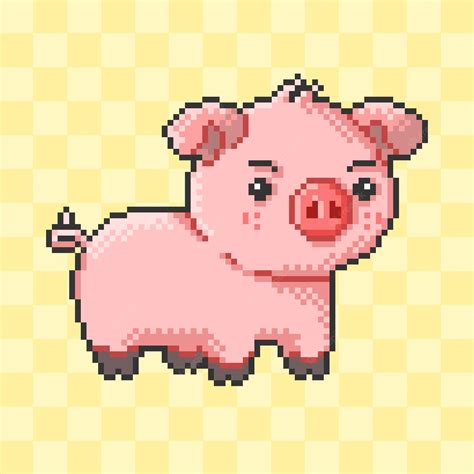 Premium Vector Cute Pig Pixel Art