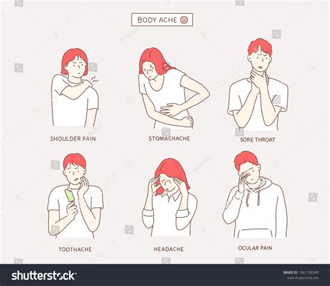 characters showing  pain types hand stock vector royalty