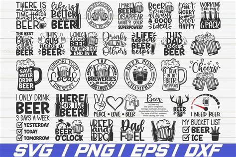 30 Beer Quotes Svg Bundle Funny Beer Sayings Cut File