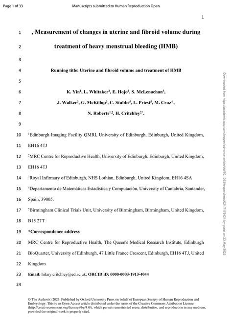 PDF Measurement Of Changes In Uterine And Fibroid Volume During