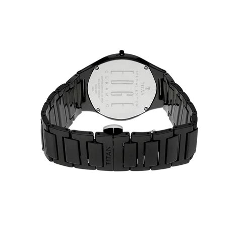 Titan Edge Ceramic Black Dial Analog Ceramic Strap watch for Men ...