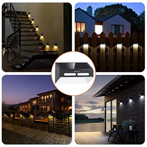 Solar Fence Lights Pack Agptek Solar Lights Outdoor Waterproof Deck