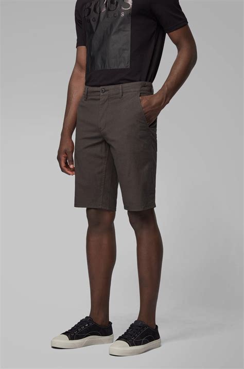 Boss By Hugo Boss Slim Fit Chino Shorts In Overdyed Stretch Cotton In