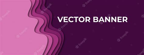 Premium Vector | Wave purple vector banner with abstract paper cut shapes