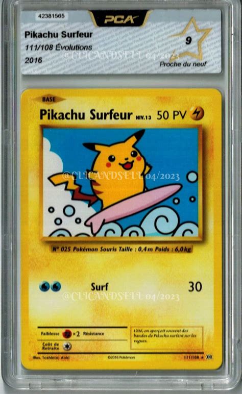 carte Pokémon PCA Pikachu Surfeur 111 108 XY Évolutions 9 eBay