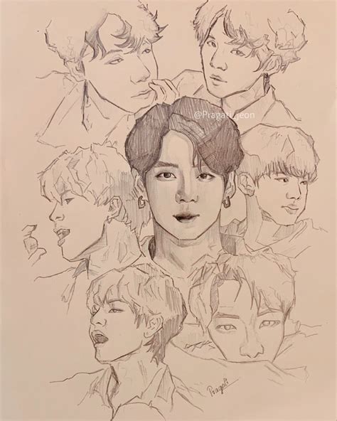 Bts Sketch Easy Cartoon Drawings Bts Drawings Cartoon Drawings