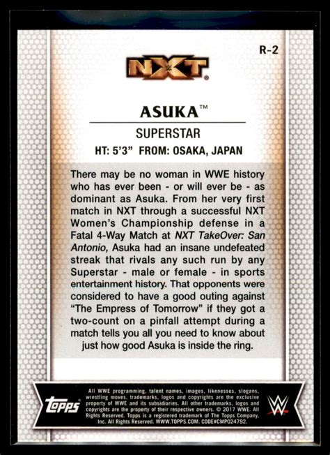 Topps Women S Division Wwe Wrestling Roster Base Set R Asuka