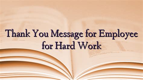 Thank You Message for Employee for Hard Work - TechNewzTOP