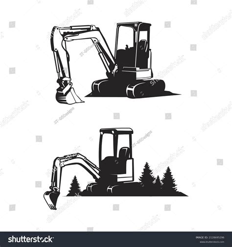 Mini Excavator Silhouette Mini Excavator Black Stock Vector (Royalty Free) 2128695296 | Shutterstock