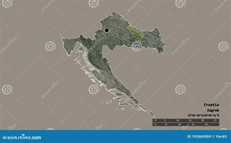 Location Of Viroviticko Podravska County Of Croatia Satellite Stock