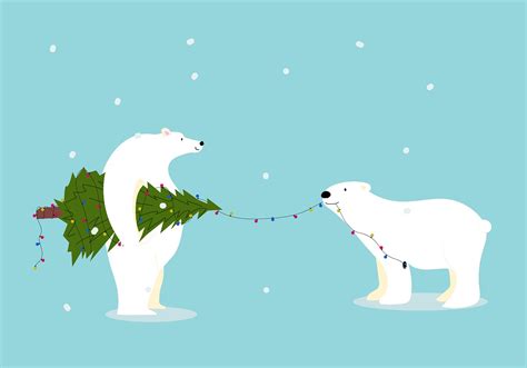 Cute Christmas Polar Bear Cartoon