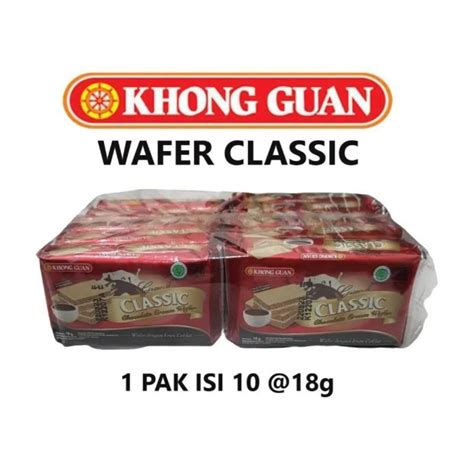 Jual Khong Guan Classic Chocolate Wafer 10 X 18g Shopee Indonesia