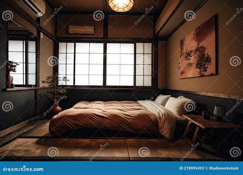 Japanese Style Bedroom With Minimalist Design And Comfortable Bed