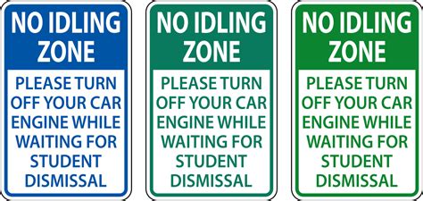 No Idling Zone Please Turn Off Engine Sign On White Background 7487175