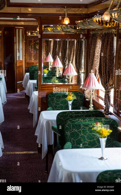 Venice Simplon Orient Express train, dining carriage Stock Photo - Alamy