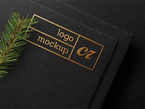 Premium Psd Embossed Gold Logo Mockup On Luxury Black Paper