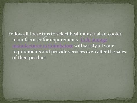 Ppt Tips For Choosing Right Industrial Air Coolers Powerpoint