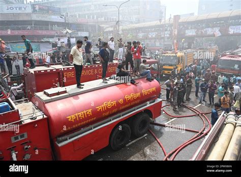 Dhaka Bangladesh Th Apr Firefighters Security Forces And