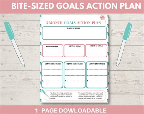 3 Month Goals Action Plan Goals Printable Action Plan Worksheet Goals