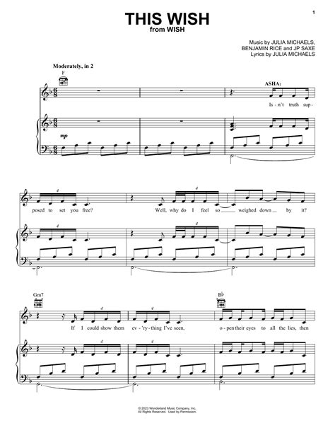 This Wish (from Wish) Sheet Music by Ariana DeBose | Easy Piano ...