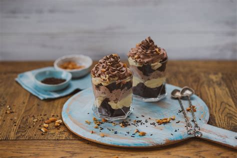 Peanut Butter And Chocolate Mousse Trifles