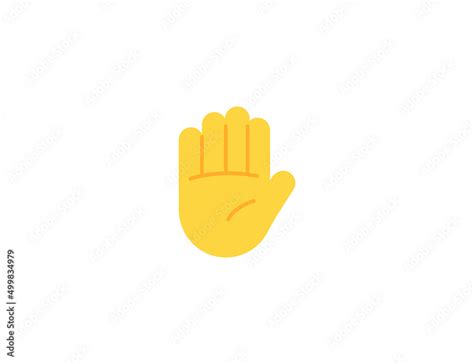 Raised Hand Gesture Emoticon. Vector Raised Hand Emoji Stock Vector ...