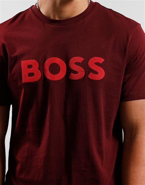 Boss Thinking 1 T Shirt Dark Red Terraces Menswear