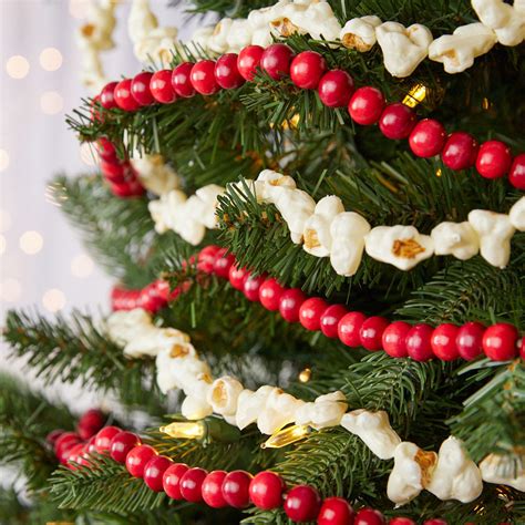 Faux Popcorn And Cranberry Garland Set Christmas Garlands Christmas