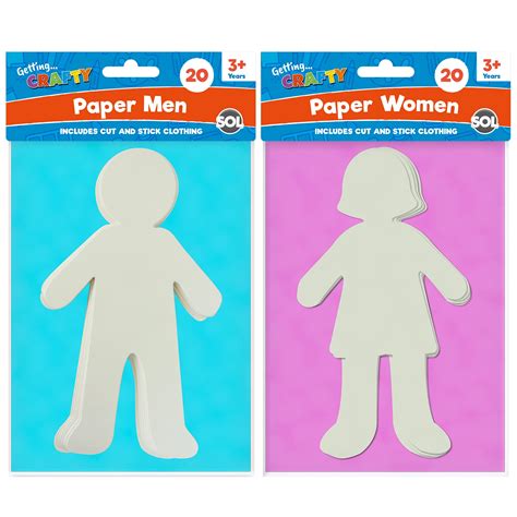 Buy 40pk Paper People Cut Outs | Craft Paper For Kids | Paper Dolls Cut ...