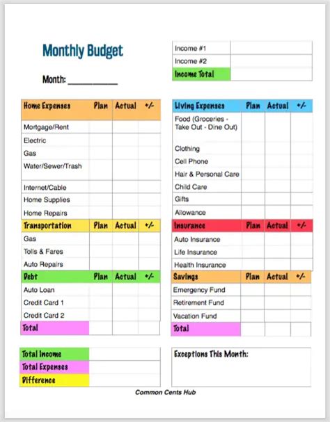 Simple Monthly Budget Excel Sheet Paper Calendars Planners Paper