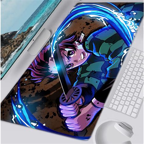 Demon Slayer Mouse Pad Pc Rgb Anime Rug Setup Gamer Accessories Gaming