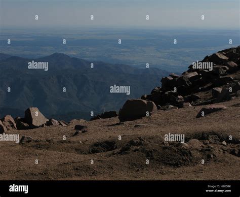 Pikes Peak Summit Colorado Stock Photo Alamy