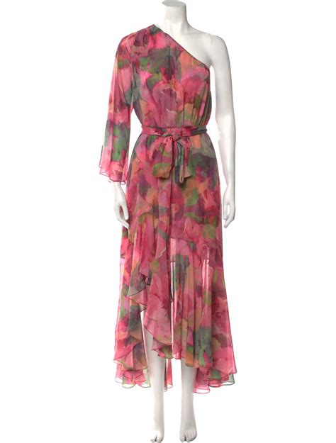 Misa Los Angeles Floral Print Long Dress Pink Dresses Clothing