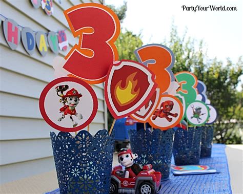 Paw Patrol Centerpieces Paw Patrol Party Decorations Custom Etsy