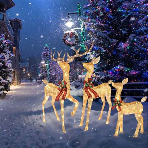 DIY Outdoor Lighted Reindeer Yard Decorations 3pcs – The DIY Outlet