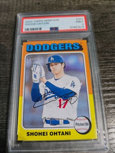 2024 TOPPS HERITAGE 371 SHOHEI OHTANI NICKNAME SHOTIME DODGERS PSA 9