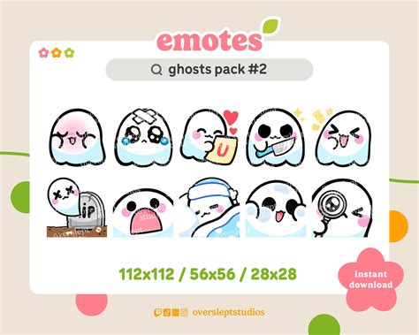 Cute Ghost Emotes Pack For Twitch And Discord Spooky Twitch