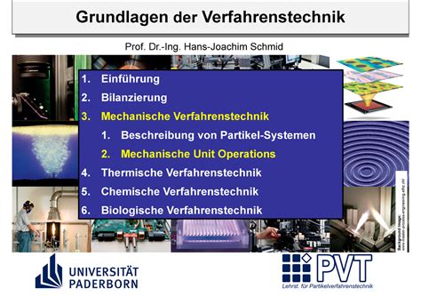 Kapitel Trennen Mischen Mechanische Verfahrenstechnik I