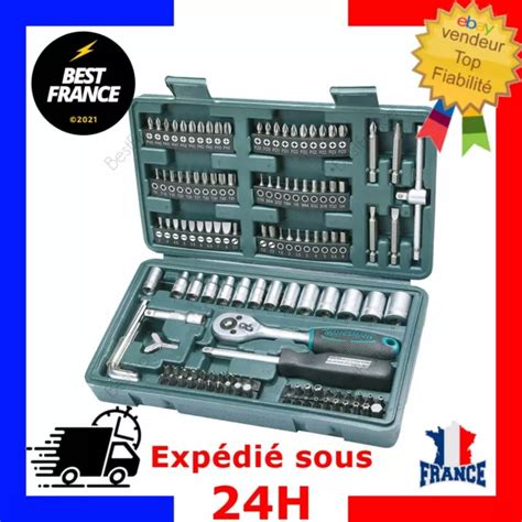 CAISSE À OUTILS Coffret de Clé à Main Cliquet 130 Douilles Embouts