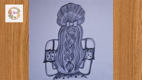 How To Draw A Girl Backside Braided Hairstyle Pencil Sketch For