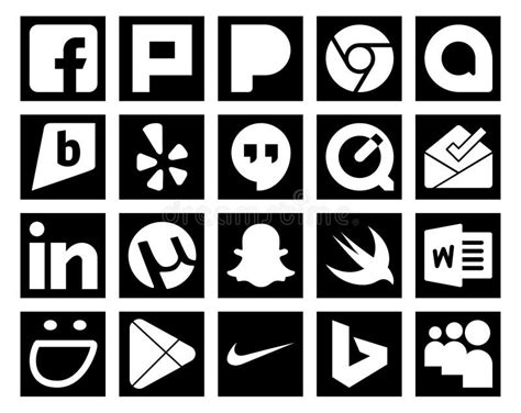 20 Social Media Icon Pack Including Apps Smugmug Quicktime Word