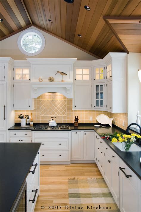 Cape Cod Transitional Kitchen Beadboard Ceiling — Divine Design Center