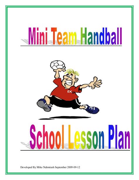 Mini Handball Lesson Plan Team Handball Physical Education Lesson