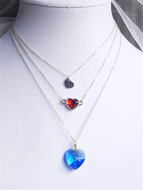 Sapphire Blue Heart Necklace Sterling Silver Dark Blue | Etsy