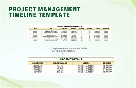 Project Management Timeline Template in Excel, Google Sheets - Download ...