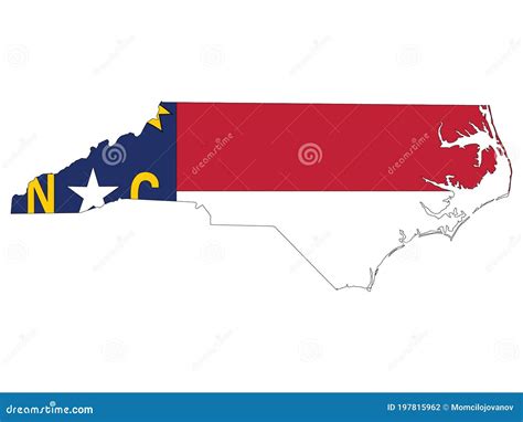 Flag Map Of North Carolina Stock Vector Illustration Of Dakota 197815962