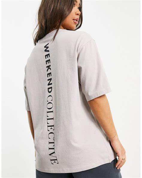 Asos Oversized T Shirt With Vertical Logo In White Lyst