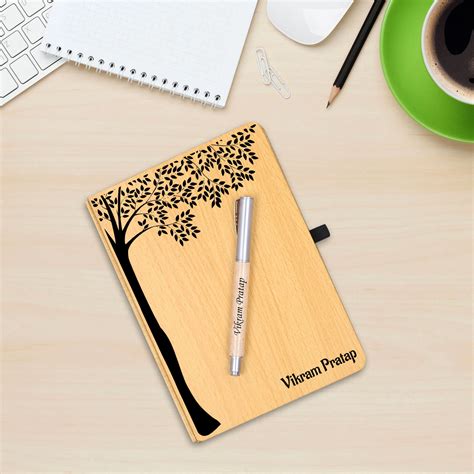 Capture Memories with a Personalized Wooden Diary & Pen Set