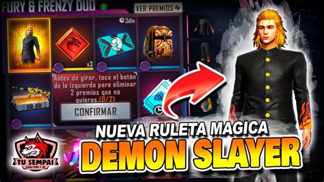 NUEVA RULETA MAGICA APRENDIZ DE FUEGO DEMON SLAYER FREE FIRE YouTube