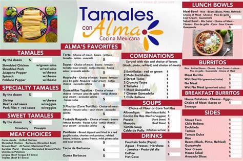 Online Menu Of Tamales Con Alma Cocina Mexicana Restaurant Grants Pass